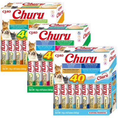 INABA  Churu dla kota - Mix Smaków 3x(40x14g)