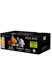 PetRepublic karma mokra dla kotów kawałki w delikatnym sosie MIX mięsno-rybne smaki 48x85g