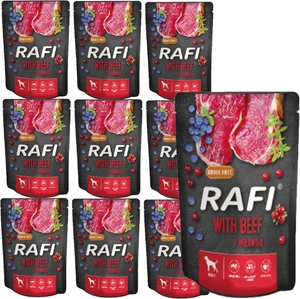 Rafi z wołowiną dla psa - saszetka (czarne opakowanie) 10x300g