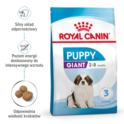 ROYAL CANIN Giant Puppy 15kg karma sucha dla szczeniąt, od 2 do 8 miesiąca życia, ras olbrzymich/Opakowanie uszkodzone (9138, 9247) !!! 