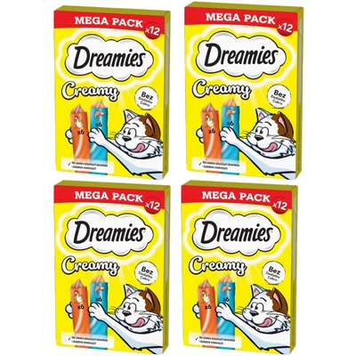 DREAMIES Creamy z kurczakiem i z łososiem 4x(12x10g)