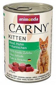 ANIMONDA Carny Kitten smak: wołowina, kurczak i królik 18x400g 