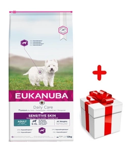 EUKANUBA Daily Care Adult Sensitive Skin 12kg  - NOWA SZATA + niespodzianka dla psa GRATIS!