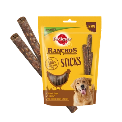 PEDIGREE Ranchos Sticks 60g - przysmaki dla psa z wątróbką z kurczaka