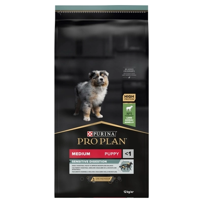 PRO PLAN Sensitive Digestion Puppy Karma dla szczeniąt bogata w jagnięcinę 12kg / Opakowanie uszkodzone (4372) !!!