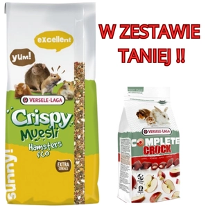 VERSELE-LAGA Crispy Muesli - Hamster&Co 20kg - data ważności 16.07.2025r. + VERSELE LAGA Crock Complete Apple - przysmak z jabłkiem dla królików i gryzoni 50g