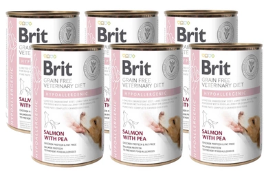 BRIT GF Veterinary Diets Dog Hypoallergenic 6x400g - karma mokra dla psa