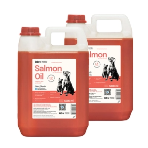 Lab-v Olej z Łososia 100% Dla Psa i Kota w Każdym Wieku 2x5000 ml (10L) Tłoczony Na Zimno