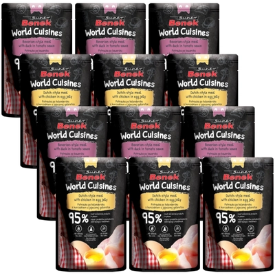 Super Benek World Cuisines Karma pełnoporcjowa dla dorosłych kotów. Mix Potrawek 12x100g