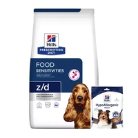 HILL'S PD Prescription Diet Canine z/d Food Sensitivities 10kg + Przysmak GRATIS!