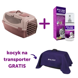 ZOLUX Transporter GULLIVER 2 kol. różowobrązowy 36x55x35 cm + Feliway Spray 60ml + kocyk GRATIS!