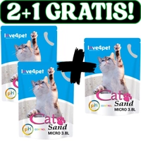 Żwirek Silikonowy dla Kota Cat Sand Micro - PH Control 3,8l 2+1 GRATIS!!! ( Zmienia kolor, aby sprawdzić wczesne oznaki choroby)