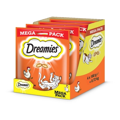 DREAMIES Mega Pack 4x180g - przysmak dla kota z pysznym kurczakiem