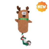 UNIQ PETS PLUSZOWA ZABAWKA DLA PSA SQUEAKIES szarpak renifer z piszczałką 40cm