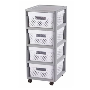 Curver Regał ażurowy Infinity 4x11 L szaro-biały