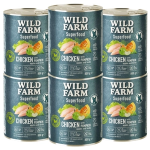 WILD FARM Superfood Chicken (Kurczak z dynią, jabłkiem i ziołami) 6x800g bezzbożowa karma dla psa