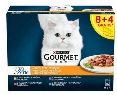 Purina Gourmet Perle Mini Fileciki Karma dla kotów 12x85g