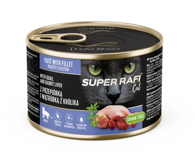 DOLINA NOTECI Super Rafi Cat P&F z przepiórką i wątróbką z królika 185g