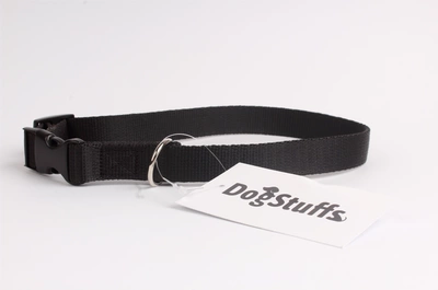 DogStuffs Obroża z plastikową klamrą 25mm/34-60cm czarna