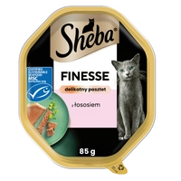 SHEBA Finesse tacka 85 g – mokra karma pełnoporcjowa dla dorosłych kotów, z łososiem, w pasztecie
