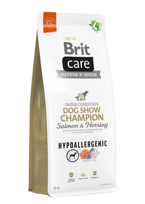 BRIT CARE Dog Hypoallergenic Dog Show Champion Salmon & Herring 12kg/ Opakowanie uszkodzone (3058, 3060,3193, 3315) !!!