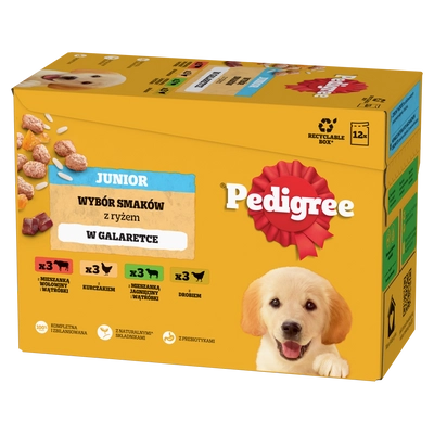 PEDIGREE Junior mix smaków w galaretce 12x100g