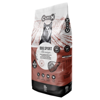 Canun Dog Sport 20kg z wołowiną karma dla psów energicznych i sportowych (40% mięsa) / Opakowanie uszkodzone (4388) !!! 