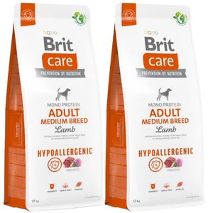 BRIT CARE Dog Hypoallergenic Adult Medium Breed Lamb 2x12kg