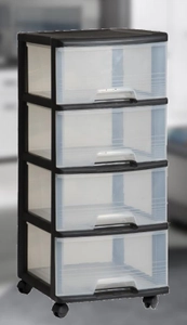 Curver Regał do przechowywania (4 x 20L) czarny