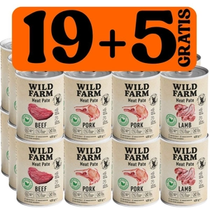 WILD FARM Pate Mix smaków 19x400g + 5x400g GRATIS