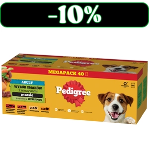 PEDIGREE Adult saszetka 40x100 g - Mix Smaków z warzywami w sosie, mokra karma pełnoporcjowa dla dorosłych psów