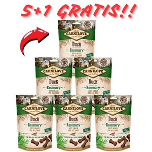 Carnilove Semi Moist Snack, kaczka z rozmarynem 200 g 5+1 GRATIS!!