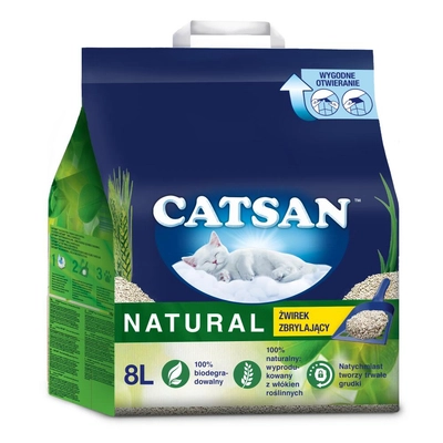 CATSAN Natural 8l-4kg - zbrylający żwirek dla kota /Opakowanie uszkodzone (6276) !!!