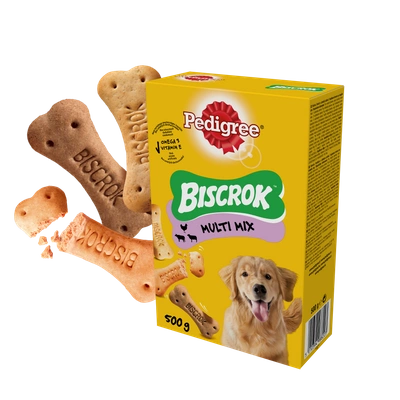 PEDIGREE® Biscrok™ Multi Mix 500 g – karma uzupełniająca dla dorosłych psów, o smaku kurczaka, wołowiny i jagnięciny