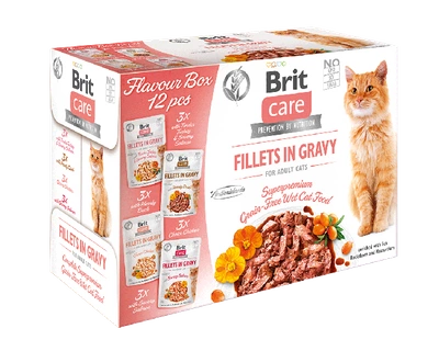 BRIT CARE Cat Fillets in Gravy mix 12x85g