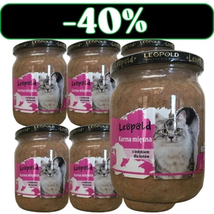 Leopold Karma mięsna z indykiem dla kotów 6x500g (Słoik)