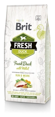 Brit Fresh Duck & Millet Adult Run & Work 12kg / Opakowanie uszkodzone (1758)