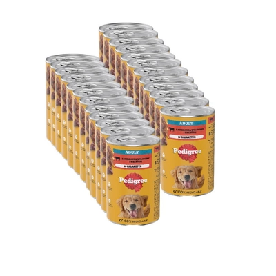 PEDIGREE Adult puszka 24x1200g - mokra karma pełnoporcjowa dla dorosłych psów, z wołowiną w galaretce