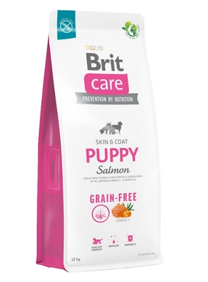 BRIT CARE Dog Grain-free Puppy Salmon 12kg \ Opakowanie  uszkodzone (9039, 8971, 9338, 9291) !!!