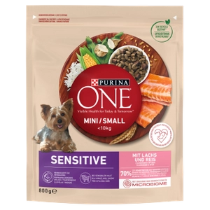 PURINA ONE Mini/Small Sensitive Łosoś, ryż - sucha karma dla psa - 3x800g
