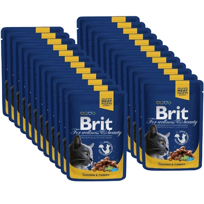 BRIT Cat KURCZAK i INDYK 24x100g