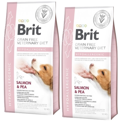 Brit GF veterinary diets dog Hypoallergenic 2x12 kg 