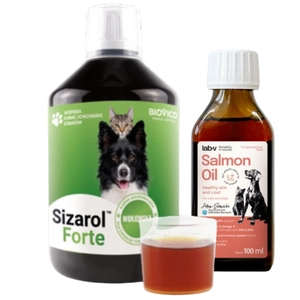 BIOVICO Sizarol Forte 500 ml + Lab-V Olej z Łososia 100% Dla Psa i Kota w Każdym Wieku 100ml Tłoczony Na Zimno GRATIS!!!