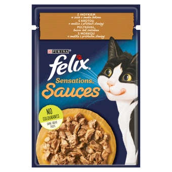 Felix Sensations Sauce Karma dla kotów z indykiem w sosie o smaku bekonu 85g