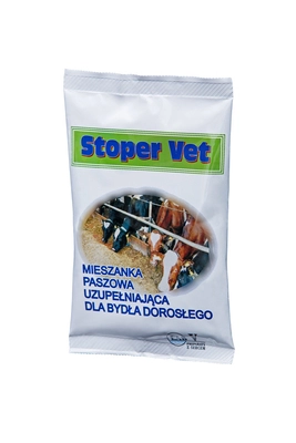  Lab-v Stoper Vet - Mieszanka Paszowa Uzupełniająca Na Ustabilizowanie Funkcjonowania Przewodu Pokarmowego Dla Bydła Dorosłego 110g