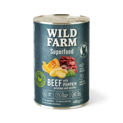 WILD FARM Superfood Beef 400g bezzbożowa karma dla psa