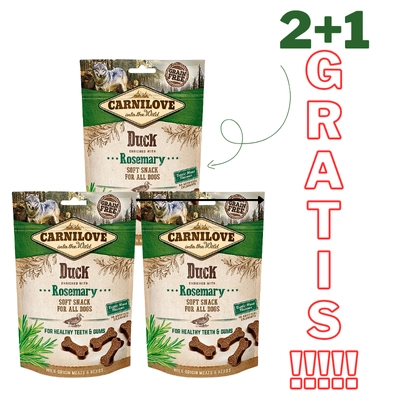 Carnilove Semi Moist Snack, kaczka z rozmarynem 200g  2+1 GRATIS!!