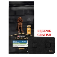 Purina Pro Plan Large Puppy Athletic Optistart, kurczak i ryż 12kg + Ręcznik dla psa GRATIS!!