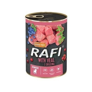 DOLINA NOTECI Rafi junior z cielęciną, żurawiną i borówką-puszka 400g