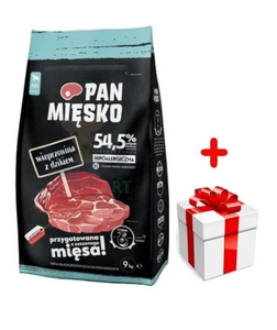 PAN MIĘSKO Wieprzowina z dzikiem XL 9kg + niespodzianka dla psa GRATIS!